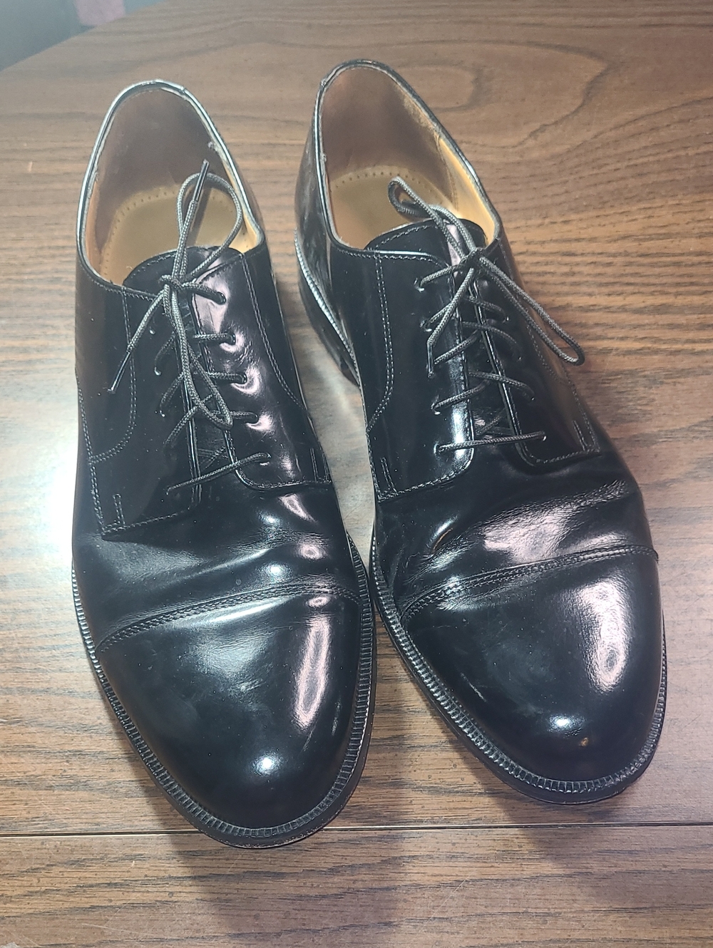 Cole Haan Black Leather Cap-Toe Derby Shoes Mens Size 12 D